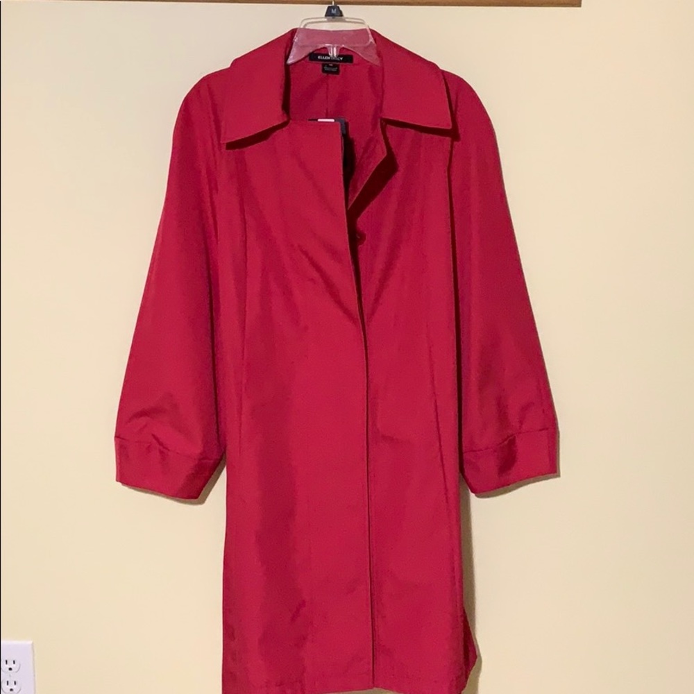 Ellen Tracy trench/raincoat. Deep pink!